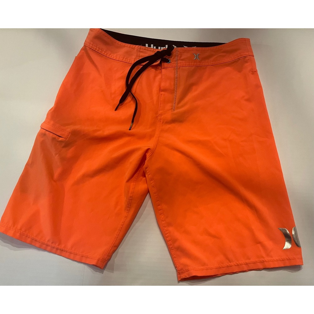 Hurley Phantom Swim Board Shorts Size 32 Orange Unlined Inseam 10"